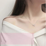 Romantic Butterfly 925 Silver Zircon Necklace for Women