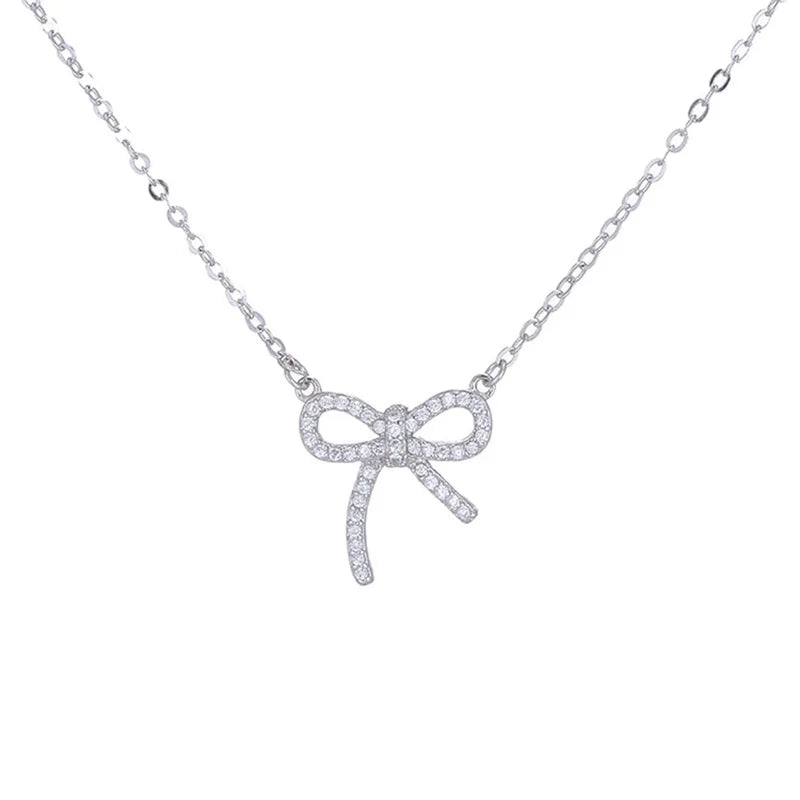 Romantic Butterfly 925 Silver Zircon Necklace for Women