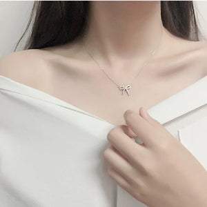 Romantic Butterfly 925 Silver Zircon Necklace for Women