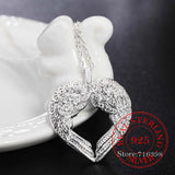 Angel Wings 925 Silver Necklaces Pendant Women CZ Crystal Party Jewelry