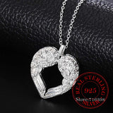 Angel Wings 925 Silver Necklaces Pendant Women CZ Crystal Party Jewelry