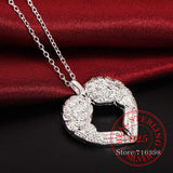Angel Wings 925 Silver Necklaces Pendant Women CZ Crystal Party Jewelry