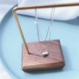 Romantic Bean Hearts Pendant Necklace 925 Sterling Silver