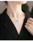 Romantic Bean Hearts Pendant Necklace 925 Sterling Silver
