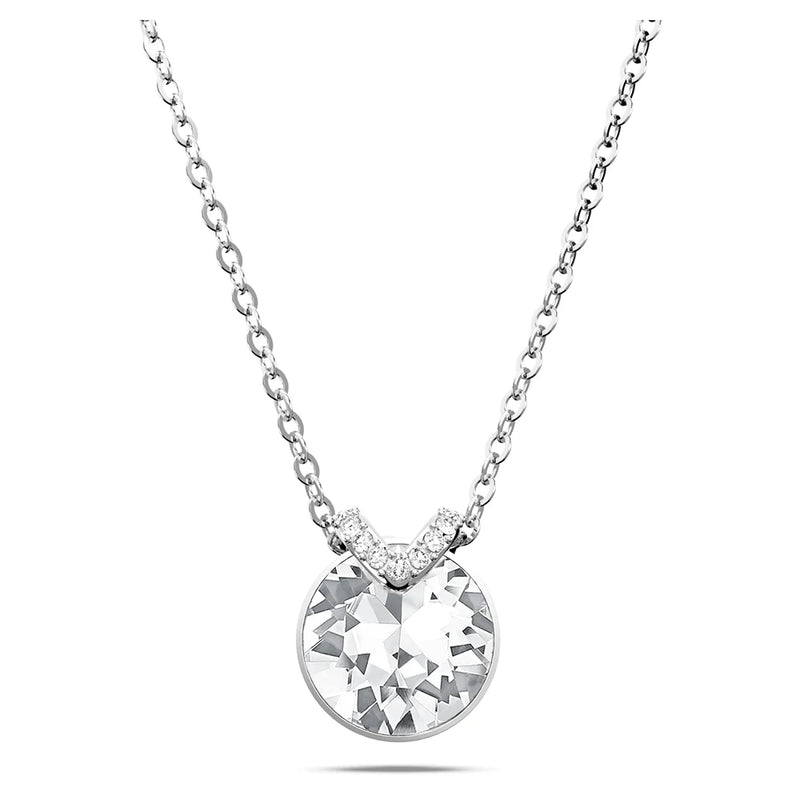 Bella V Pendant Necklace for Women Wedding Crystal