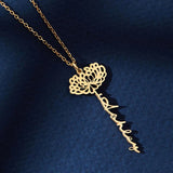 Personalized Birth Month Flower Name Necklace Pendant for Women