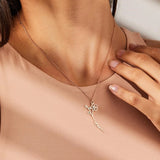 Personalized Birth Month Flower Name Necklace Pendant for Women
