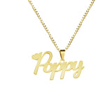 Romantic Box Chain Name Necklaces Cursive Nameplate Choker Jewelry