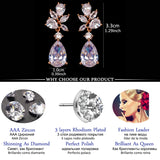 Bridal Wedding Cubic Zircon Dangle Drop Earrings