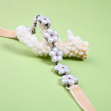 Delicate Resin Cubic Flowers Velvet Necklace