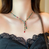 Colorful CZ Jewellery Set - Necklace Bracelet Earring