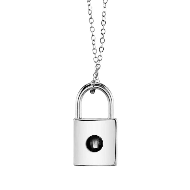 Romantic Couple Projection Necklace Lock Pendant