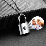 Romantic Couple Projection Necklace Lock Pendant