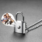 Romantic Couple Projection Necklace Lock Pendant