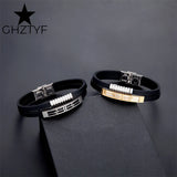 Heartbeat Love Charm Bracelets for Couples Steel Cuff Rubber Belts