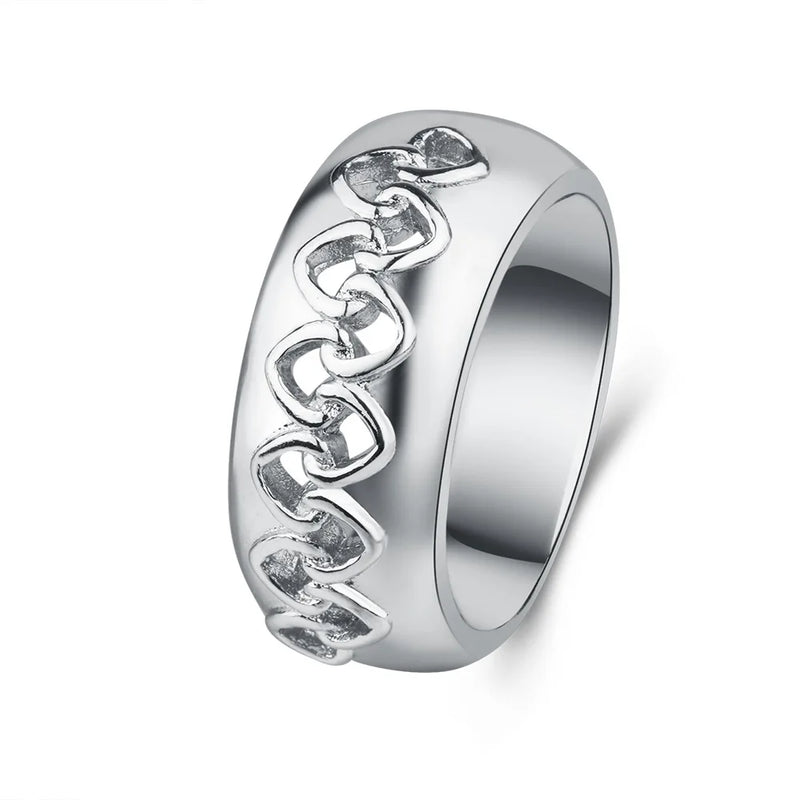 Crystal CZ Stone Wedding Rings For Lover Couple Rings Engagement Party Jewelry