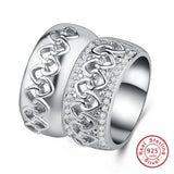 Crystal CZ Stone Wedding Rings For Lover Couple Rings Engagement Party Jewelry