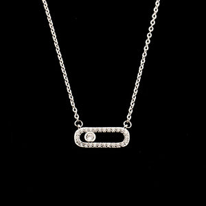 Romantic Zircon Bead Pendant Necklace Stainless Steel Rose Femme Wedding Jewelry