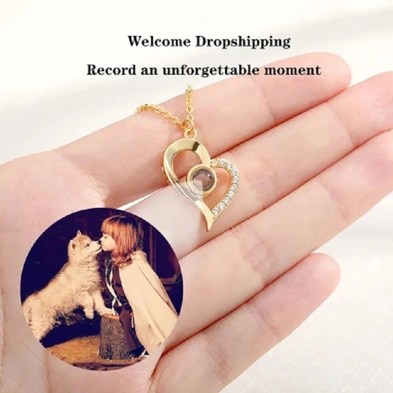 Personalized Mum Lover Picture Name Heart Necklace