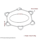 925 Silver Heart Charm Bracelet Women Jewelry