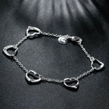 925 Silver Heart Charm Bracelet Women Jewelry