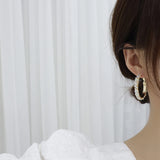 Romantic CZ Stud Earrings 14k Plated Pearl Flower Earrings