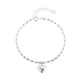 925 Sterling Silver Love Symbol Ankle Bracelet