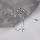 925 Sterling Silver Love Symbol Ankle Bracelet