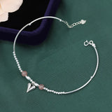 Romantic Love Symbol Pendant Anklet 925 Sterling Silver Ankle Bracelet