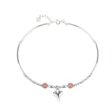 Romantic Love Symbol Pendant Anklet 925 Sterling Silver Ankle Bracelet