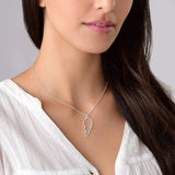 Double Heart Necklace Couple Necklace Stainless Steel Nameplate Pendant