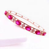 Romantic Red Gem 14K Rose Earrings and Ring Set