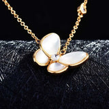 Romantic Shell Zircon Pendant Necklace Butterfly Jewelry
