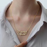 Romantic Double Name Necklace Couple Jewelry Stainless Steel Personalized Love