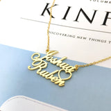 Romantic Double Name Necklace Couple Jewelry Stainless Steel Personalized Love