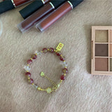 Romantic Style Tourmaline Jades Crystal Beads Pendant Bracelet