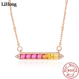 Romantic S925 Sterling Silver Pendant Necklace Ladies High Zircon Necklace