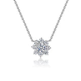 S925 Silver Sunflower Necklace Women's Star Shining Wedding Jewelry