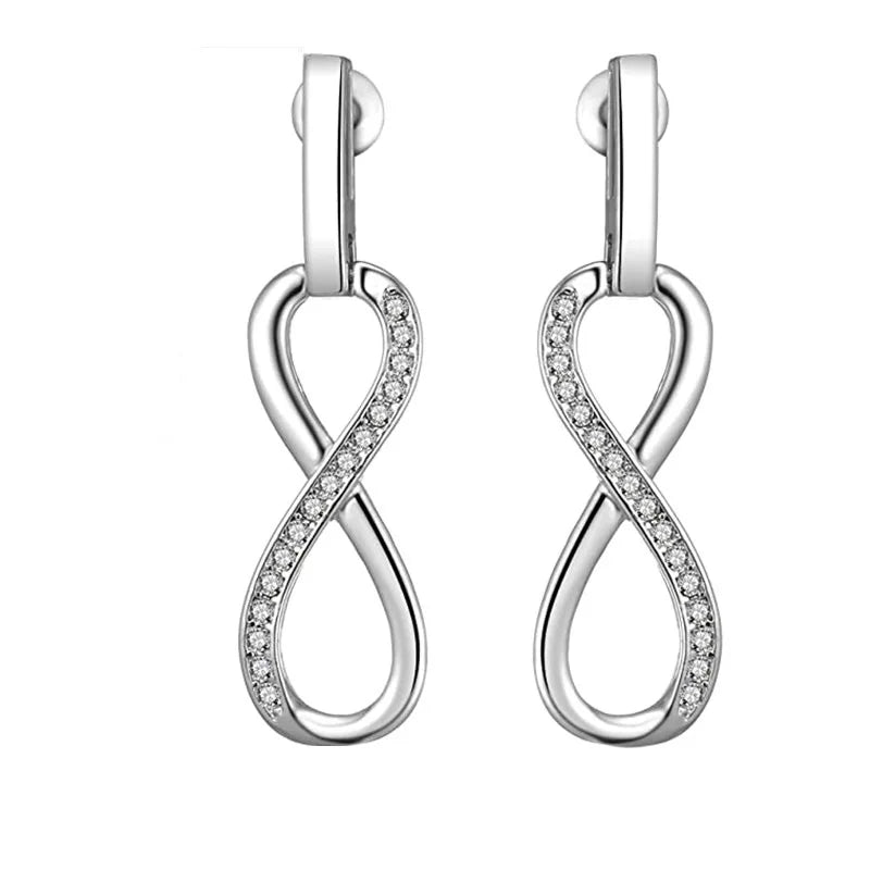 Romantic 925 Silver Infinity Earrings for Women