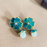 Romantic Flower Petal Clip Earrings Pretty Drop Pendant Accessories