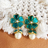 Romantic Flower Petal Clip Earrings Pretty Drop Pendant Accessories