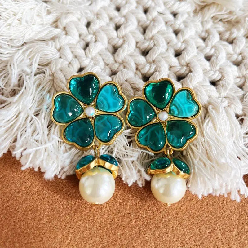 Romantic Flower Petal Clip Earrings Pretty Drop Pendant Accessories