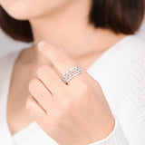 Romantic Flower Ring Silver CZ Engagement Wedding Band for Women