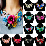 Romantic Colorful Women Choker Necklace Five Flower Accessories