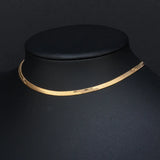 Stainless Steel Choker Necklace Flat Snake Chain Women