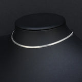 Stainless Steel Choker Necklace Flat Snake Chain Women