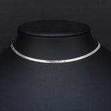 Stainless Steel Choker Necklace Flat Snake Chain Women