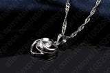 925 Silver Heart Pendant Necklace Earring Set Crystal CZ Wedding Gift