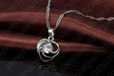 925 Silver Heart Pendant Necklace Earring Set Crystal CZ Wedding Gift