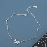 925 Sterling Silver Zircon Anklet - Romantic Gift for Women